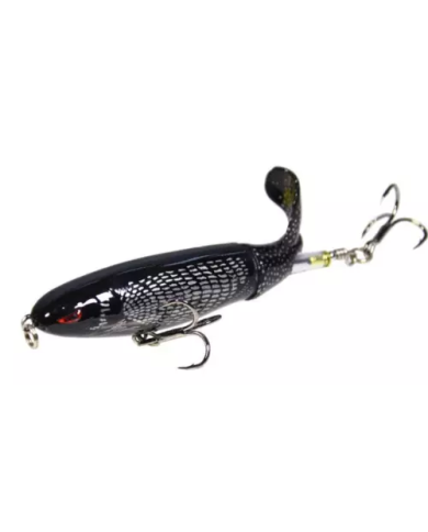React Tornado Tail Black Shad Topwater-Plopper 4 1/3in 1/2oz React Tornado Tail Black Shad Topwater-Plopper 4 1/3in 1/2oz