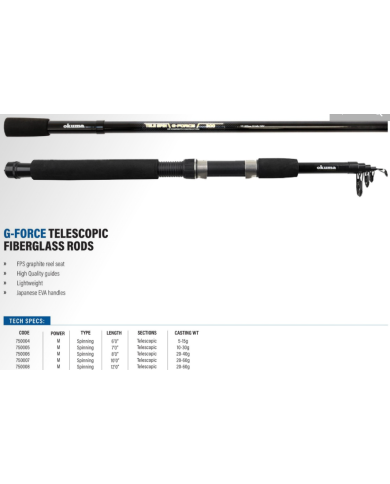 Okuma G Force 6ft Medium Telespin Telescopic Spinning Rod Okuma G Force 6ft Medium Telespin Telescopic Spinning Rod