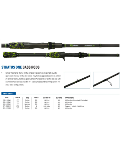 Okuma Stratus One 6ft 10in Medium Casting Rod Okuma Stratus One 6ft 10in Medium Casting Rod