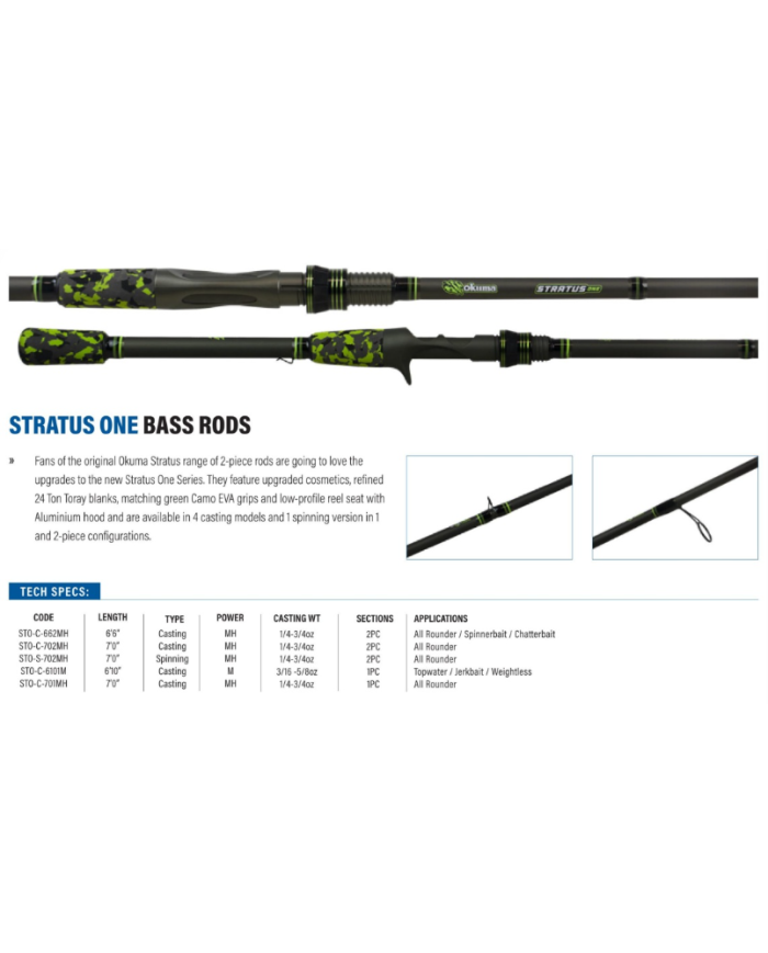 Okuma Stratus One 6ft 10in Medium Casting Rod Okuma Stratus One 6ft 10in Medium Casting Rod