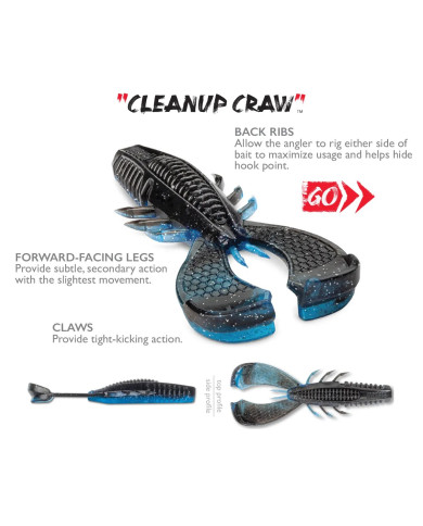 Rapala Crush City Cleanup Craw 3.5in Rapala Crush City Cleanup Craw 3.5in