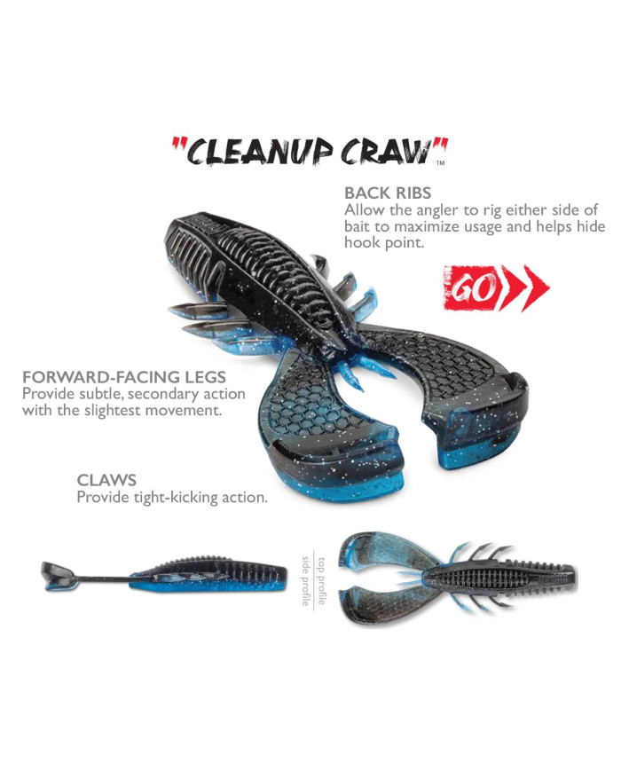 Rapala Crush City Cleanup Craw 3.5in Rapala Crush City Cleanup Craw 3.5in