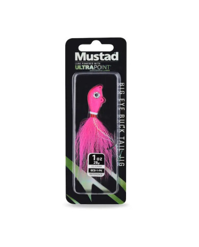 Mustad Big Eye Buck Tail Jigs Pink 3/8oz Mustad Big Eye Buck Tail Jigs Pink 3/8oz