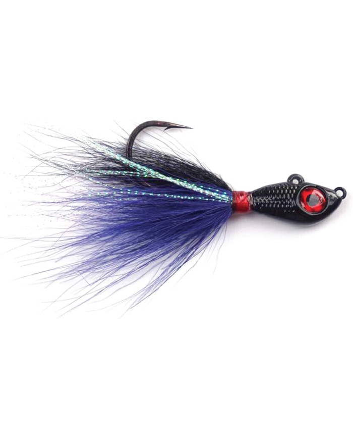 Mustad Big Eye Buck Tail Jigs Black Purple 3/8oz