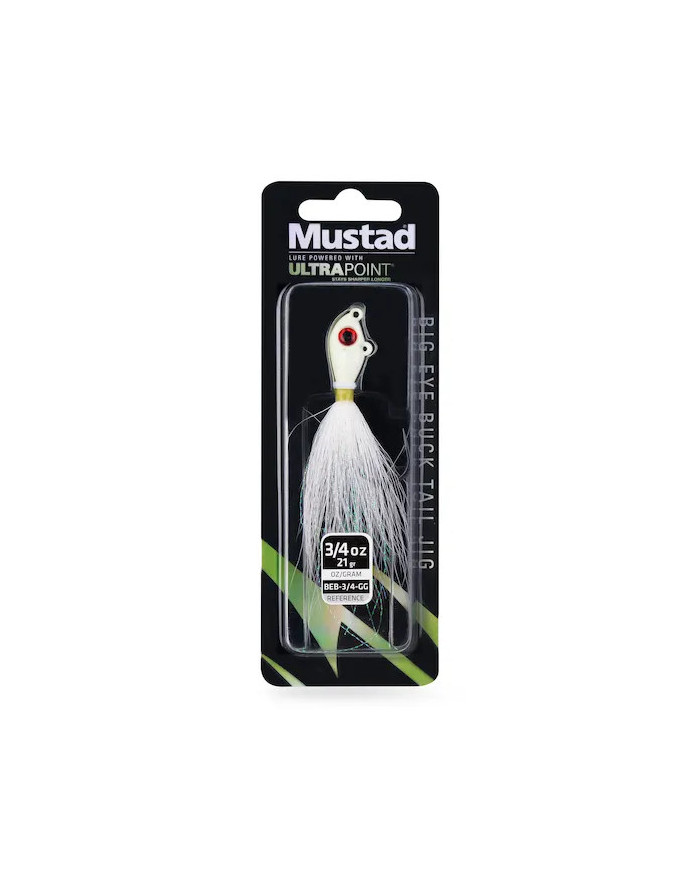 Mustad Big Eye Buck Tail Jigs Green Glow 3/8oz Mustad Big Eye Buck Tail Jigs Green Glow 3/8oz