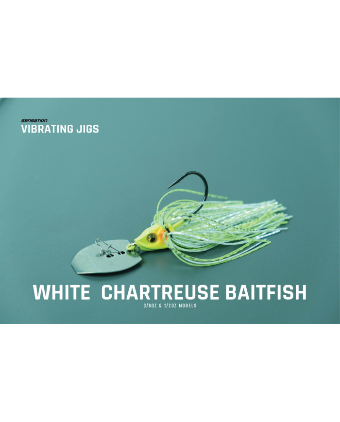 Sensation Vibrating Bladed Jigs White/Chartreuse Baitfish 3/8oz