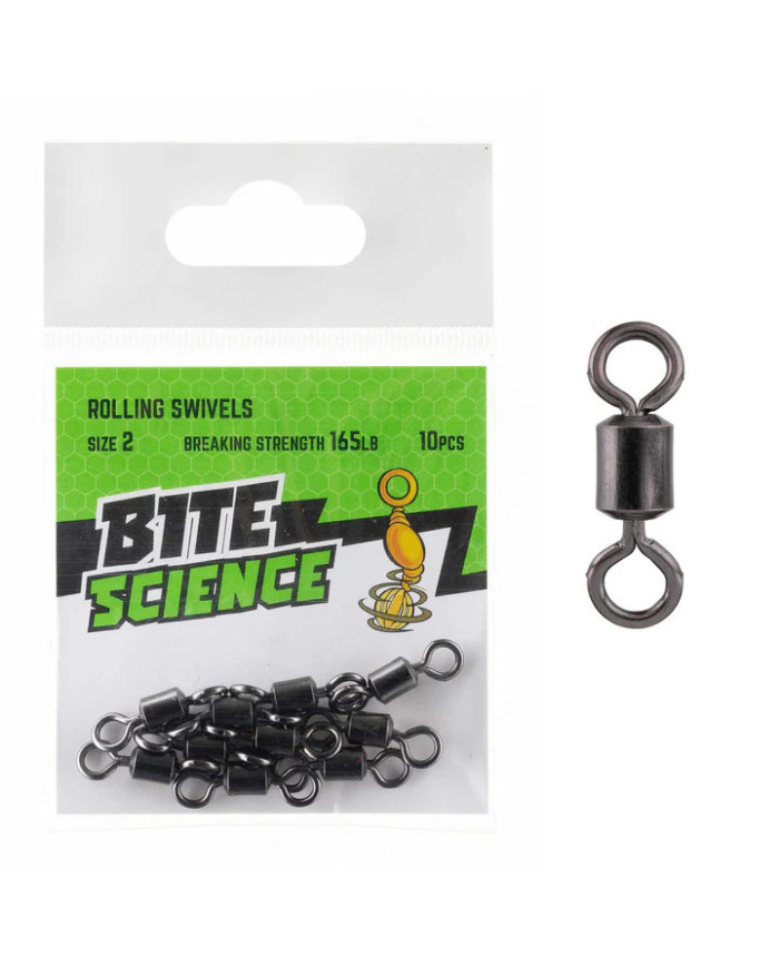 Bite Science Rolling Swivels Size 4 132lb 10pc Bite Science Rolling Swivels Size 4 132lb 10pc
