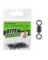 Bite Science Rolling Swivels Size 6 103lb 10pc Bite Science Rolling Swivels Size 6 103lb 10pc