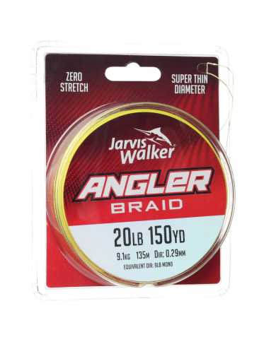 Jarvis Walker Angler Braid Line 20lb 0.29mm 135m Jarvis Walker Angler Braid Line 20lb 0.29mm 135m