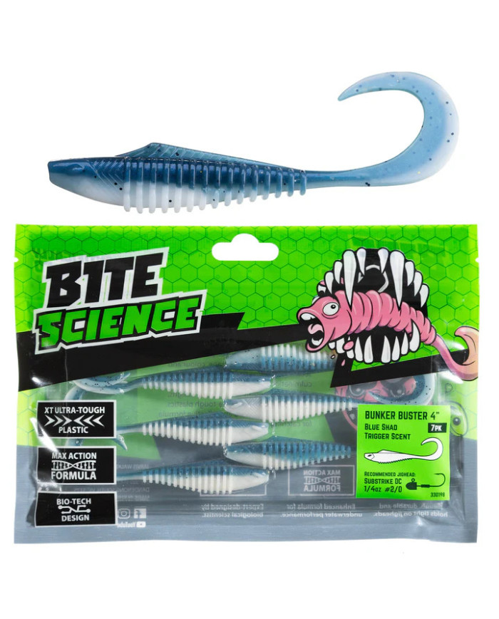 Bite Science Bunker Buster G-tail Minnow Blue Shad 4in