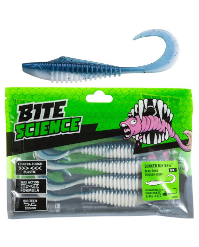 Bite Science Bunker Buster G-tail Minnow Blue Shad 6in Bite Science Bunker Buster G-tail Minnow Blue Shad 6in