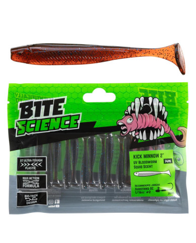 Bite Science Kick Minnow UV Bloodworm 2in Bite Science Kick Minnow UV Bloodworm 2in