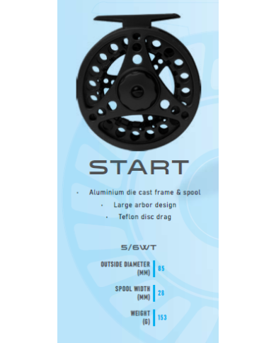 Stealth Start 9ft 5/6wt Large Arbor Fly Reel Stealth Start 9ft 5/6wt Large Arbor Fly Reel