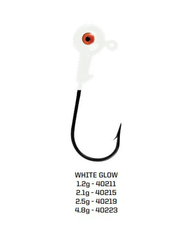 Cull-em Hi-Ball Jig Head 1.2g White Glow Cull-em Hi-Ball Jig Head 1.2g White Glow