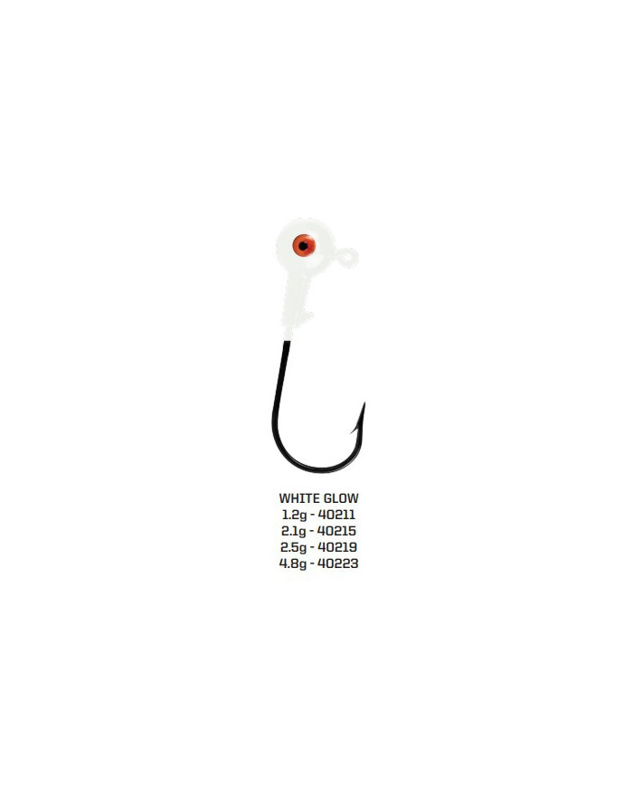 Cull-em Hi-Ball Jig Head 1.2g White Glow Cull-em Hi-Ball Jig Head 1.2g White Glow