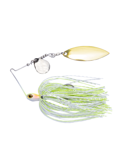 Sensation Compact Tungsten Tandem 3/8oz Spinnerbait csWG White Chartreuse Baitfish Sensation Compact Tungsten Tandem 3/8oz Spinnerbait csWG White Chartreuse Baitfish
