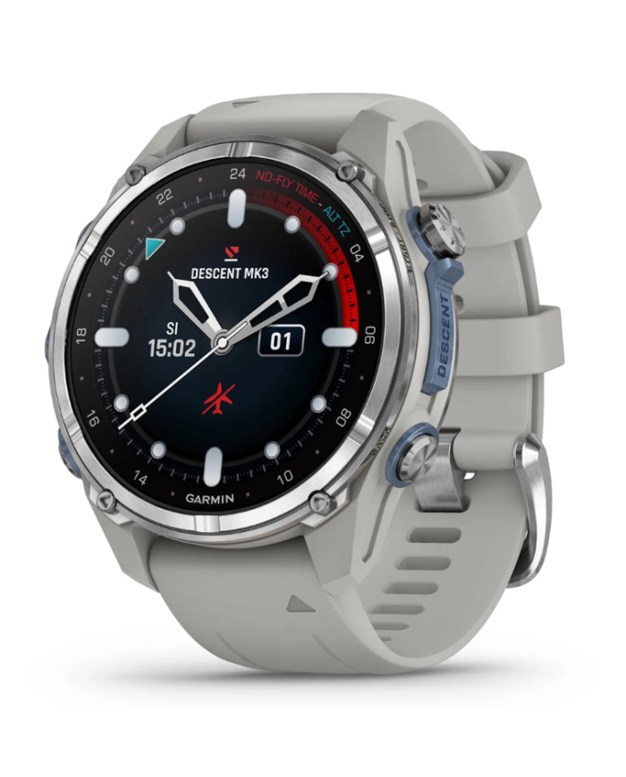 Garmin Descent MK3 Dive Watch - 43 mm (Stainless Steel with Fog grey Silicone Band) Garmin Descent MK3 Dive Watch - 43 mm (Stainless Steel with Fog grey Silicone Band)