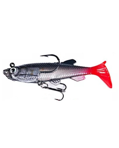 React Minnow - Pre-rigged Black Clear Minnow Red Tail 8cm 12g React Minnow - Pre-rigged Black Clear Minnow Red Tail 8cm 12g