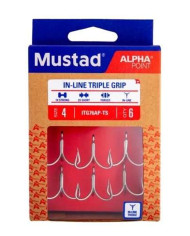 Mustad Alphapoint In-line Treble Hook Size 6