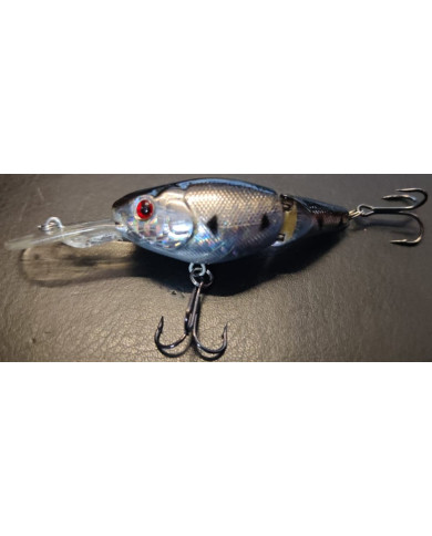 React Segmented Diver Black Silver Minnow 3 1/2in 3/8oz 3-7ft