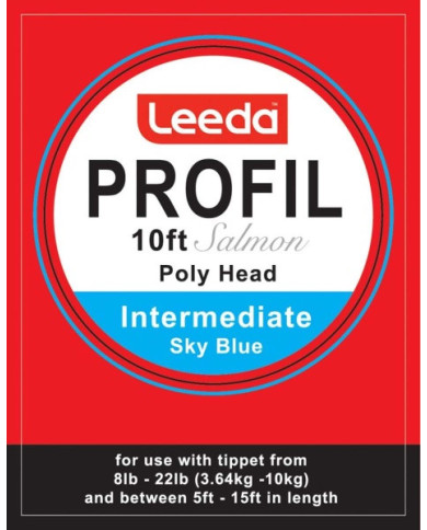 Leeda Profil Poly Head Leader - Salmon Sky Blue Intermediate 10ft Leeda Profil Poly Head Leader - Salmon Sky Blue Intermediate 10ft