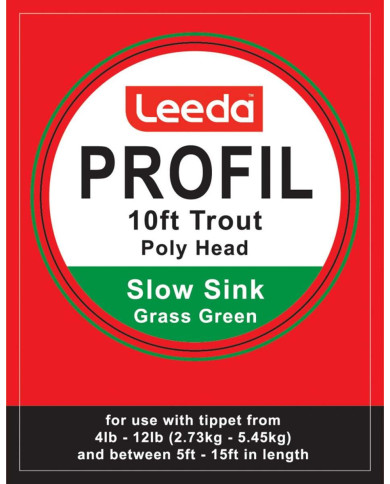 Leeda Profil Poly Head Leader - Trout Grass Green Slow Sink 10ft Leeda Profil Poly Head Leader - Trout Grass Green Slow Sink 10ft