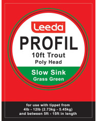 Leeda Profil Poly Head Leader - Trout Grass Green Slow Sink 10ft