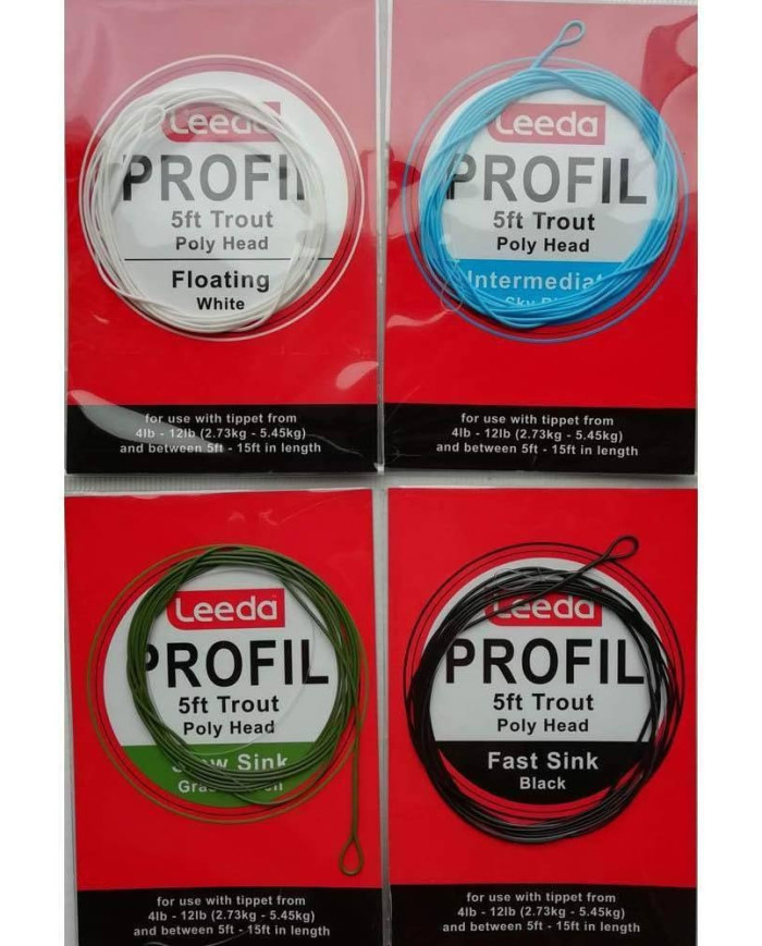 Leeda Profil Poly Head Leader - Trout Black Fast Sink 10ft Leeda Profil Poly Head Leader - Trout Black Fast Sink 10ft