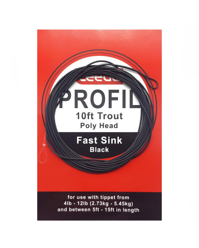 Leeda Profil Poly Head Leader - Trout Black Fast Sink 10ft Leeda Profil Poly Head Leader - Trout Black Fast Sink 10ft