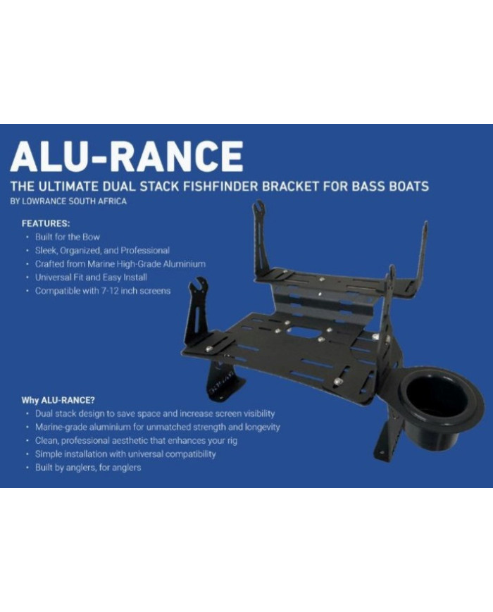 Lowrance ALU-RANCE Dual Stack Over / Under Fishfinder Bracket for Bass Boats