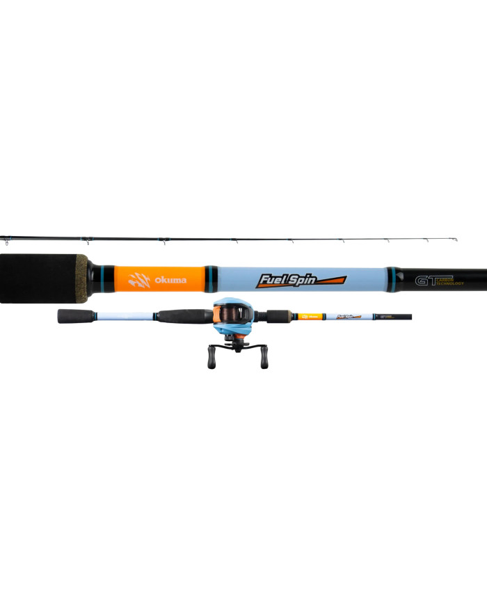 Okuma Fuel Spin Combo 7ft MH 2pc Casting Rod Baitcaster RH 7.2:1