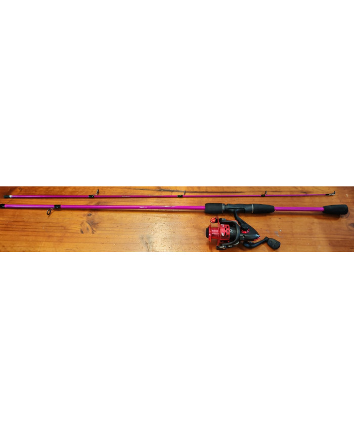 Odeshang DF3000 5.2:1 Spinning Reel Combo Ultra 6in Medium 2pc Purple Rod