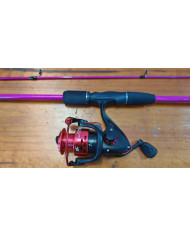 Odeshang DF3000 5.2:1 Spinning Reel Combo Ultra 6in Medium 2pc Purple Rod
