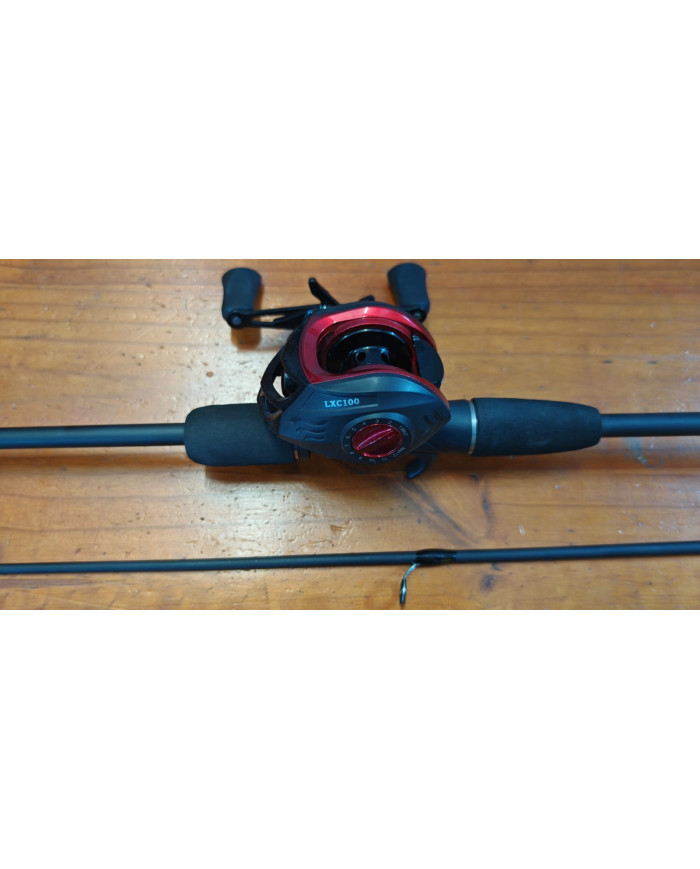 Odeshang LXC100R RH 7.2:1 Casting Reel Combo Ultra 6in Medium 2pc Black Casting Rod