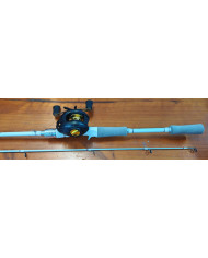 Odeshang DW200SSR RH 8.2:1 Casting Reel Combo Ultra 5ft 5in Medium 2pc White Casting Rod