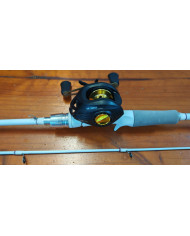 Odeshang DW200SSR RH 8.2:1 Casting Reel Combo Ultra 5ft 5in Medium 2pc White Casting Rod