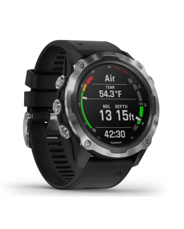 Garmin Descent Mk2 Dive Watch Stainless Steel with Black Band