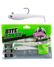 Bite Science Thump Shad Rigged Glow White 5in