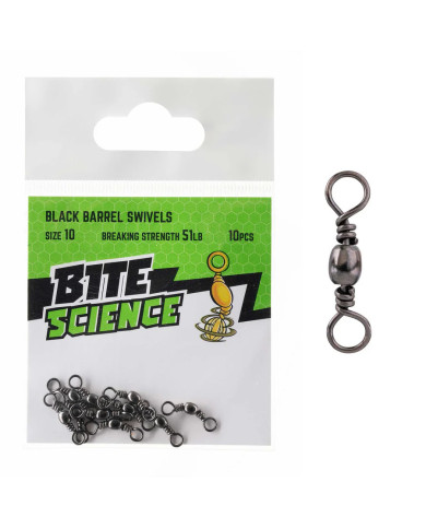 Bite Science Barrel Swivels Size 10 51lb 10pc Bite Science Barrel Swivels Size 10 51lb 10pc