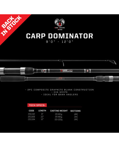 B.A.T Carp Dominator 2pc Bank Angling Rod B.A.T Carp Dominator 2pc Bank Angling Rod
