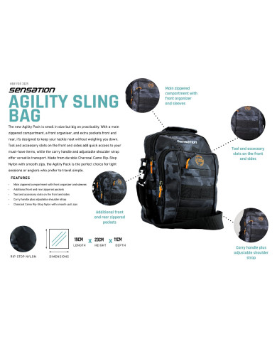 Sensation Agility Sling Bag Orange/Black/Grey Sensation Agility Sling Bag Orange/Black/Grey