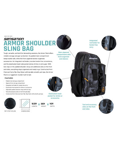 Sensation Armor Shoulder Bag Orange/Black/Grey Sensation Armor Shoulder Bag Orange/Black/Grey