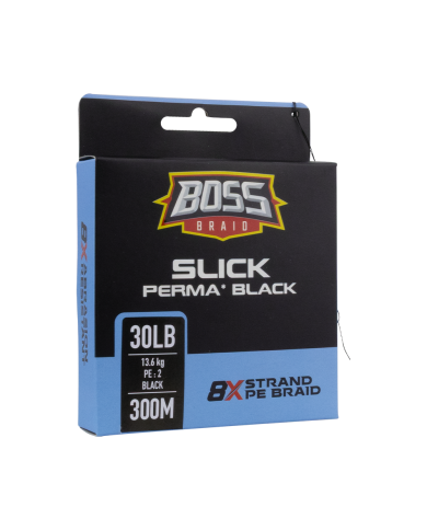 Boss Slick Perma Black 8X Braided Line 300 m Spool Boss Slick Perma Black 8X Braided Line 300 m Spool