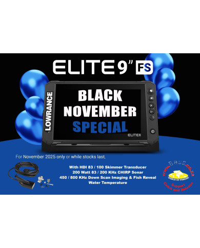 Lowrance Elite FS 9 w 83 / 200 Khz HDI Skimmer Transducer BLACK NOVEMBER EDITION Lowrance Elite FS 9 w 83 / 200 Khz HDI Skimmer Transducer BLACK NOVEMBER EDITION