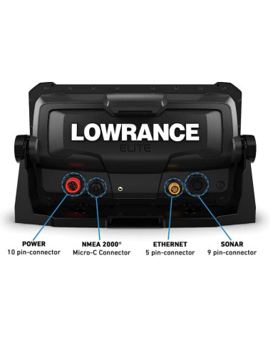 Lowrance Elite FS 9 w 50 / 200 Khz 600 W HDI Skimmer Transducer BLACK NOVEMBER EDITION