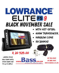 Lowrance Elite FS 9 w 50 / 200 Khz 600 W Skimmer Transducer BLACK NOVEMBER EDITION
