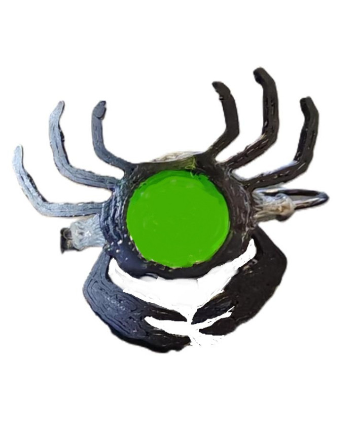 React Flexo Skeleton Crab Hot Spot Grey Chartreuse  -Black Legs 4cm no.1