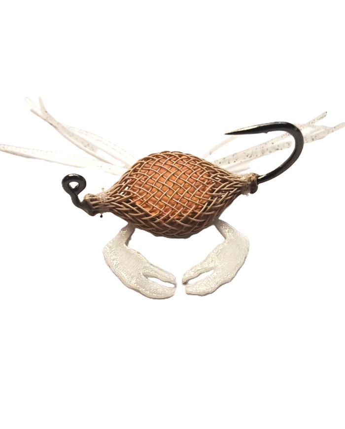 React Flexo Crab Soft - Tan - White Rubber Legs - White Claw 4cm no.1