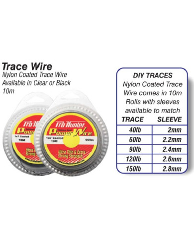 Pro-Hunter Power Wire 1x7 Coated 60lbs 10m Clear Silver