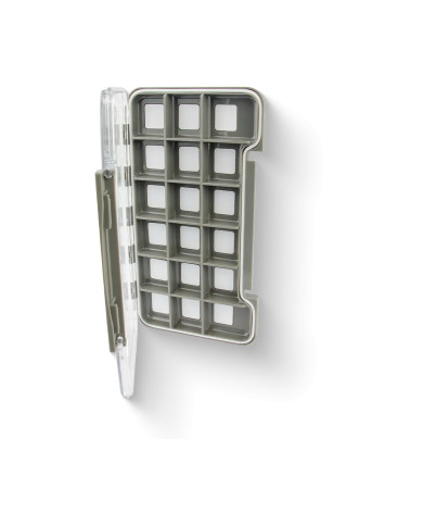 Stealth Waterproof Clear Split Foam Slim Large Fly box 18,5cmx10cmx1,5cm 18 Compartment